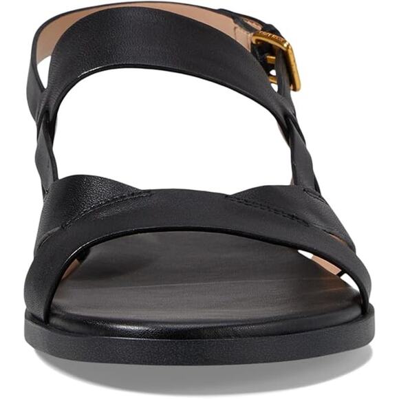 NWT Cole Haan Women's Fawn Flat Sandal, Black Leather-Size 7 - Picture 3 of 5